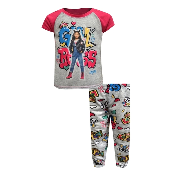Nickelodeon Girl Boss Pajama Set - Pink and Gray - Picture 1 of 6
